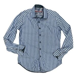 Robert Graham Classic Fit Blue and White Striped Button-Up Shirt